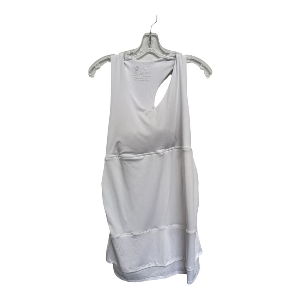 Playing 9 Maternity Tennis Dress Pickle Ball Size Large Solid White Active